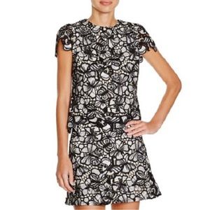 alice + olivia Eve Butterfly Lace Skirt Two Piece Set